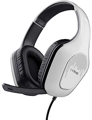 Trust Gaming GXT 415PS Zirox Casque Gaming Léger pour PlayStation 5 avec Transducteurs 50 mm, Audio Jack 3.5 mm, Câble de 1,2 m, Casque PS5 Gamer Filaire Over-Ear avec Micro - Blanc