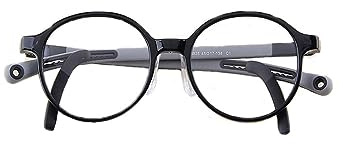 QYAJS Eyeglasses Frame Children Optical Glasses TR90 Flexible Bendable One-piece Safe Girls Boy (Light Black)