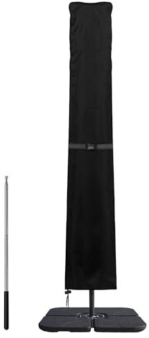 Dokon Parasol Covers Waterproof, Cantilever Parasol Cover Heavy Duty 420D Oxford Fabric Anti-UV Garden Umbrella Covers Fit 3 to 4m Diameter Cantilever Parasols, Brolly Cover with Rod - 240x57/57cm