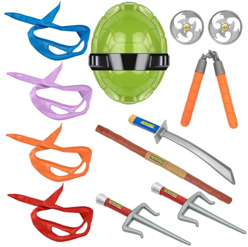 Avazera Turtle Shell Superhero Cosplay Costume props Weapon Mask Kid toys for birthday Halloween Christmas gifts