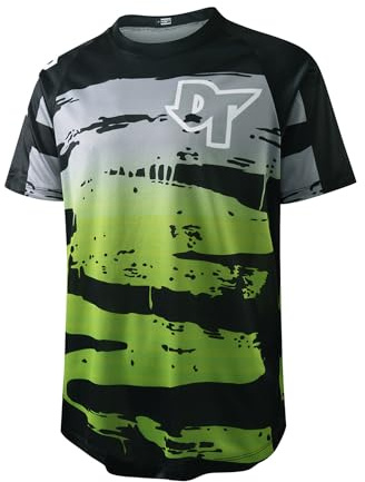 Dinint Hombre Ciclismo de Maillot, Top de Bicicleta Transpirable, Verano Maillot Bicicleta Montaña, Bike MTB Camiseta Mangas Cortas, para MTB Bicicleta De Carretera/Multideporte/Fitness XS