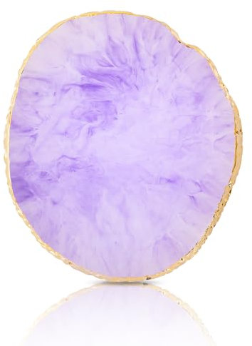 WLLHYF Nail Art Palette, Harz Nail Art Malerei Gemischte Unregelmäßige Make-up-Platte Nagelplatten Werkzeug Goldkanten-Nagelhalter für Make-up Beauty Nail Art Handbemalte Tonung (Lila)