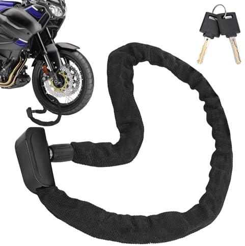 Candado de cadena de bicicleta – Acero de alto rendimiento negro | Candado antirrobo para bicicleta con cadena larga para mayor seguridad, candado de cadena duradero para bicicletas, motocicletas
