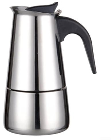 Eawfgtuw Caffettiera moka in acciaio inox per induzione e cottura a fuoco, ed elegante dispositivo di infusione (200 ml)