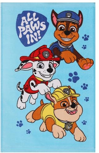 sarcia.eu Paw Patrol Rubble Chase Marshall COTONE Asciugamano per bambini, asciugamano per l'asilo nido 30x50 cm OEKO-TEX (B)