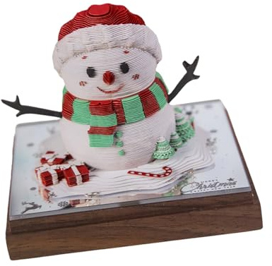 Calendrier journalier 2026 en papier sculpté en forme de bonhomme de neige avec base en acrylique pour cadeaux de Noël et décoration de festival, planificateur de vacances de bureau