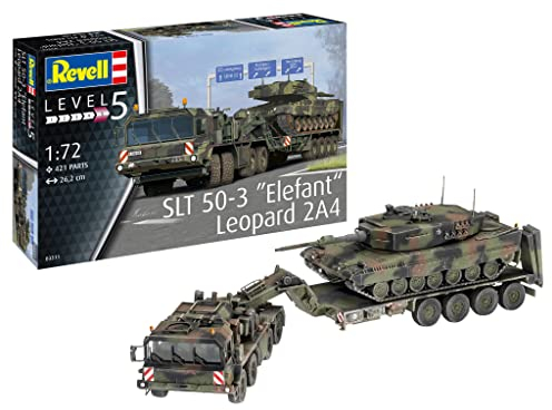 Revell 03311 SLT 50-3 Elefant + Leopard 2A4 1:72 Scale Unbuilt/Unpainted Plastic Model Kit