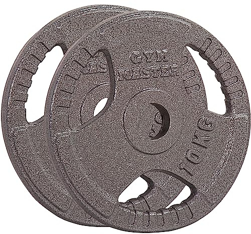 GYM MASTER Pair of Tri Grip 2 Olympic Weight Plates in Cast Iron - 10kg