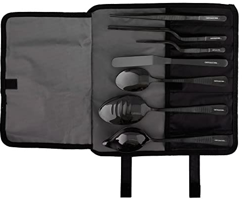 CREATIVECHEF Professional Chef Plating Kit, 7 Piece Culinary Plating Set, Black, Stainless Steel