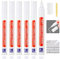 DONQL 6Pcs Tile Pen White Grout Pen for Tiles Bathroom with Replacement Nib Tips Anti-Grout white Tile Pen Marker for Restoring Tile Grout Wall Floor Bathroom Kitchen and Floor Tiles (White)