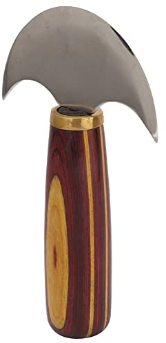 Cuchillo de Cabeza Redonda de Cuero, Cuchillo de Media Luna de Acero, Afilado de Doble Filo para Tallar Cuero(S)