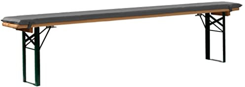 Brandsseller Bankauflage Bierbankauflage (Gepolstert) für alle gängigen Bierzeltgarnituren Auflage ca.220 x 25 x 4 cm Grau