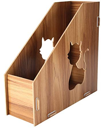 Stehsammler, Abnehmbar Holz Schreibtisch Organizer Stehsammler Archivsammle DIY Buchablagen, Zeitschriftensammler Desktop Datei Organizer für Bücher Ordner Zeitschriften Notizbücher CD Halter