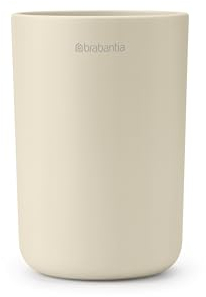 Brabantia - Renew Porte-Brosses à Dents - Convient à de Nombreuses Brosses à Dents - Anti-Rayures - Facile à Nettoyer - Anti-Corrosion - Accessoires de Salle de Bains - Soft Beige - 8 x 8 x 11 cm