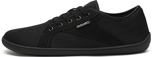 SAGUARO Barfußschuhe Herren Damen Knit Fitnessschuhe Atmungsaktive rutschfeste Barfussschuhe Weich Minimalschuhe Barfuß Freizeitschuh für Männer Frauen, Luck Ⅰ, Öl Schwarz, 38 EU