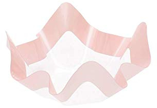 Contenitore Grande in PET Rosa Perlato - Ciotola COPPA in plastica TRASPARENTE con Bordo Rosa - per caramelle, marshmallow, dolci, confetti ecc. - Addobbo, decorazione tavola torta, buffet ecc.