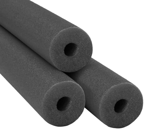 Chochkees Black Pool Noodles Swimming Hollow Core Foam Tube, Floating Thick Noodles for Floating, Pool Accessories, 52 (3 - Pack)