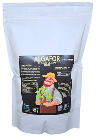 ALGAFOR, Algas Ascophyllum nodosum 95% Sólidas Premium - Suplemento Nutricional Avanzado Rico en Micronutrientes para Estimular el Crecimiento y Vitalidad de Plantas, 500 Gramos