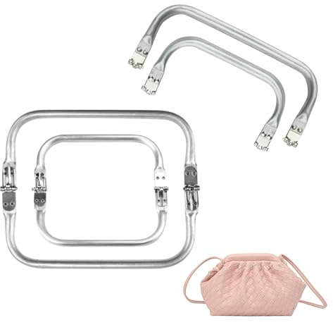 2 Boquillas para Bolsos Metalicas Marcos de Bolso Interior de Aluminio en Forma de U Cierres de Beso Materiales para Hacer Bolsos Accesorios DIY, para Hacer Bolsos y Monederos