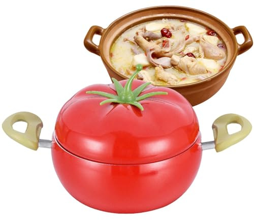 Pomodoro | COCOTTE POT COCOTTE DI SCATTO DI SENAMEL COCOTTE | Pentole a forma verdura e padelle | Pentola cucina pomodoro | Pentole multifunzioni con manici per il bracconaggio in stufato