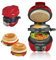 Electric Sandwich Maker, Muffin Burger Maker & Grilled Sandwich Toaster Maker, with Egg Cooker Ring, Non-Stick Cooking Plates, Perfect for Hamburger, Snacks, Quick Breakfast (Red)