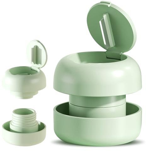 Dzmuero Taglia Pastiglie, Taglia Pillole di Precisione, Portatile Tagliapillole 3 in 1, Taglia Pillole Multifunzionale per Compresse Piccole e Grandi, per Viaggi e Uso Quotidiano (verde chiaro)