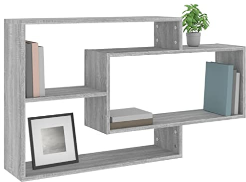 Generic Praktiska och Dekorativa Vägghyllor, Förvaringslösning för Böcker, Priser, Samlarföremål, Lätt Att Installera, Perfekt för Olika Rum med Vägghyllor Vit 104x20x58,5 Cm (Grå sonom)