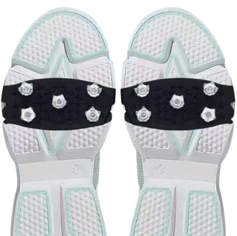 Crampons 5-Tooth Anti-Slip Shoe Spikes, Ice Cleats For Shoes And Boots | Replacement Grips Shoes Cover For Snowshoeing, Mountaineering, Climbing And Winter Activities