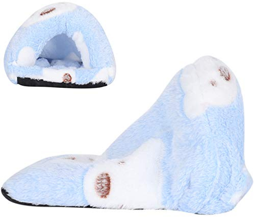 Aoaoy Mini cama de invierno para mascotas, cueva cálida para hámsteres, cobayas, con aislamiento térmico, para animales pequeños como erizos, chinchillas, hurones (S)