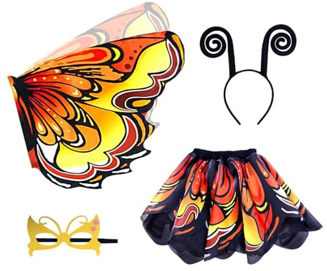 Générique Butterfly-utklädningstillbehör, , pannband och tillbehör, flicktutu-kjol för barn, halloween, födelsedag, maskeradfest, festevenemang, teatrar