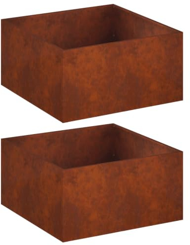 vidaXL Trädgårdsplanterare 2 st Rostig 60 x 60 x 40 cm