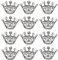 LUOEM Krone Brosche Pin Kristall Broschen Schals Schnalle Kragen Pin Corsage Bouquet Kit Hochzeit Party Brosche Pin 12PCS (Silber)