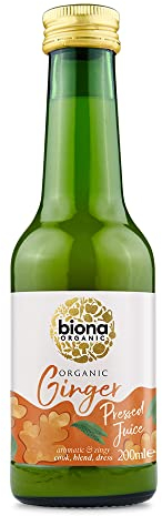 Biona Organic Ginger Juice 200ml, Pack of 6 - Pure, Pressed Juice - Aromatic & Zingy, Ideal for Juices, Smoothies, Teas & Cooking - Freshly Harvested by Organic Farmers - Vegan