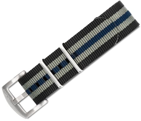 BluShark Original Collection Watch Strap, Bond Blue, 20mm, Brushed Buckle