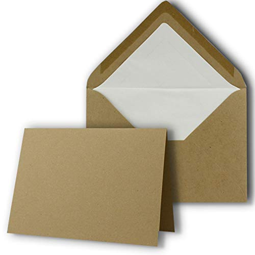 Set di 50 biglietti – Grande pacchetto con 50 biglietti pieghevoli e 50 buste – 10,5 x 14,8 cm – DIN A6/C6 – Forza – NEUSER CARTA