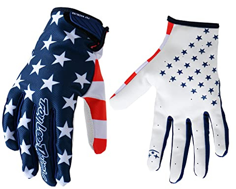 EXCEREY American Flag Cycling Gloves Motorcycle Bicycle Full Finger Off-Road Racing Gloves Outdoor Sports for Men Women & Mountaineering(Blue,L)