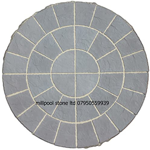 1.8m Mid Grey Circle Paving Stones garden patio feature decor landscaping building materials decorative stones concrete slabs (Delivery Exceptions)