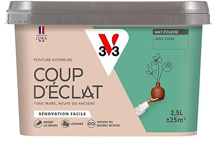 V33 Peinture murale intérieure Coup d'Éclat® Jade clair Mat Poudré 2,5L