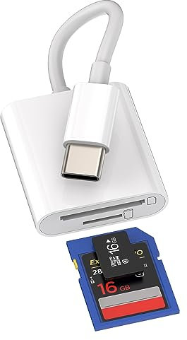 iPhone USB C Micro SD Card Reader Adapter Compatible for Samsung Apple 15 Pro Max Plus iPad Air Mini Macbook Type C Multiport Camera TF Card Compact Flash Drive Memory Dongle Thunderbolt 4 3 Cable