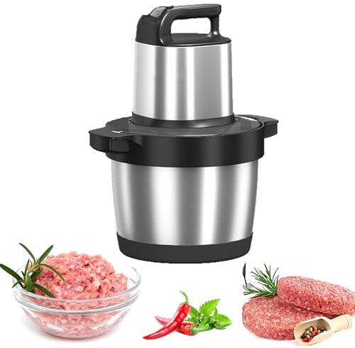 ERICAT Picadora De Carne Eléctrica, Máquina para Hacer Salchichas con Mango Antideslizante, Alta Potencia De 1500 W Y Gran Capacidad De 6,5 L, Modo De 3 Velocidades Ajustable, para El Hogar, Cocina