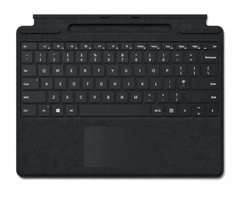 Microsoft Surface Pro Type Cover with pen storage (for Surface Pro 8, 9, X) (QWERTY English) Black (Renewed)