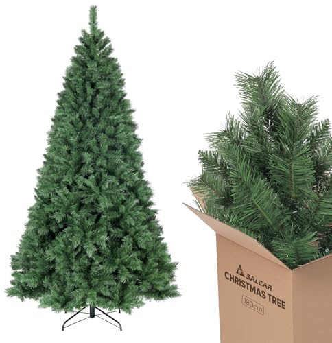 SALCAR 5ft Artificial Christmas Tree – Full & Realistic 150cm Christmas Tree with Foldable Metal Stand, Perfect for Christmas Home Décor & Holiday Celebrations