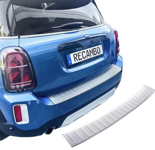 Recambo | Protector de Parachoques Trasero | Compatible con Mini Countryman F60 LCI | Acero Inoxidable Mate | Protección Borde de Carga