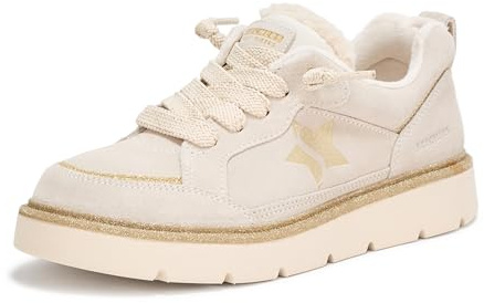 Skechers Women's Keepsakes Cozy - Street Hiker Star, Classic lace up, Natural, 9M