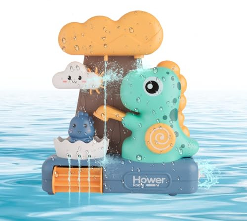 Dinosaurier Badewannenspielzeug - Badesaugsauge Drehbare Wasserspielzeug Kinder, Babys Badeinteresse Wecken, Spielzeug Badewanne Badespielzeug Geschenke für Babys 1 2 3 4 Jahr