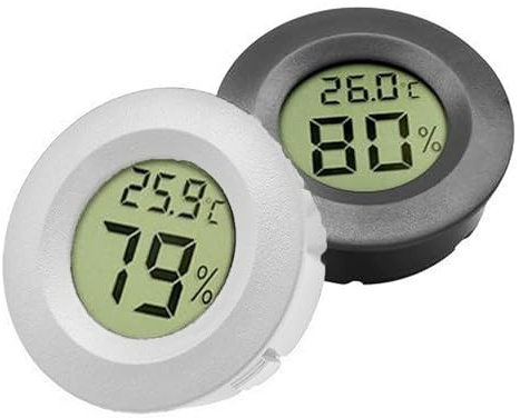 2 Pcs Reptile Thermometer and Hygrometer, LCD Digital Reptile Temperature & Humidity Monitor, for Snakes/Lizards/Spiders/Tortoises/Geckos in Incubators, Breeding Boxes, Terrariums