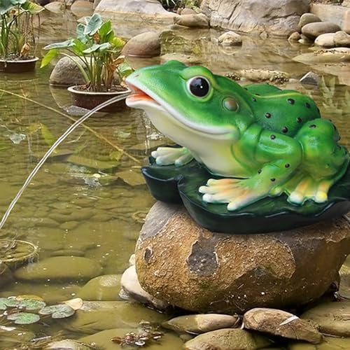 ZYZSY Figurine Grenouille gargouille, Cracheur D'étang, aménagement paysager d'eau à Circulation Automatique pour Bassin à carpes koï, pour Jardins Aquatiques