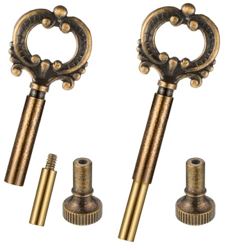 Lamp Switch Replacement with Extensions Lamp 6 Pack Turn On/Off Switch Knobs for Lamps & Fan Socket Metal Lamp-Switch Turner Easy Lamp-Switch Knob Replacement (Antique Brass)