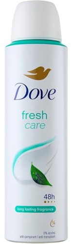 Dove Fresh Care Deodorante Spray Anti-Traspirante 48H, Senza Alcool, con 1/4 di Crema Idratante, 150 Ml (1)