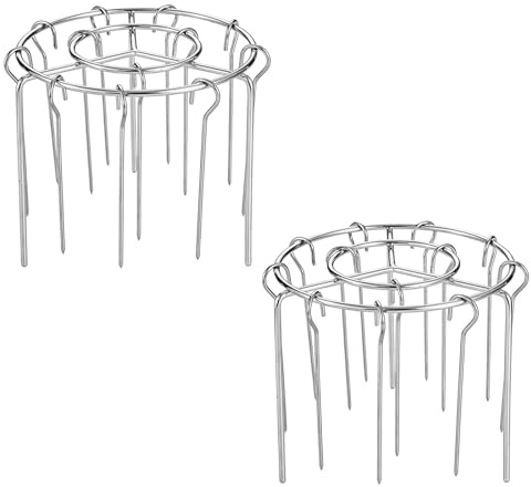 Tressify 2 soportes verticales para barbacoa con 12 pinchos, soporte de acero inoxidable 316, apto para horno, parrilla sólida para calefacción uniforme, diseño de anillo de fácil agarre para cocina
